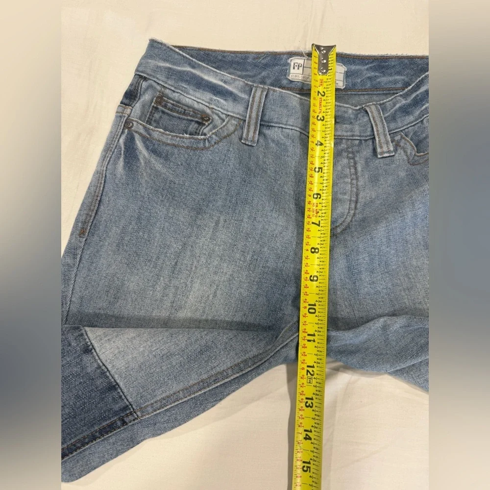 Free People Men's Patchwork Straight Jeans in Mixed Blue Denim
